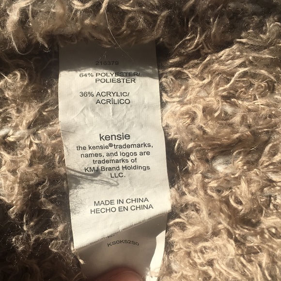 Kensie eyelash open long sl cardigan plum/black also have wheat color - Picture 10 of 10